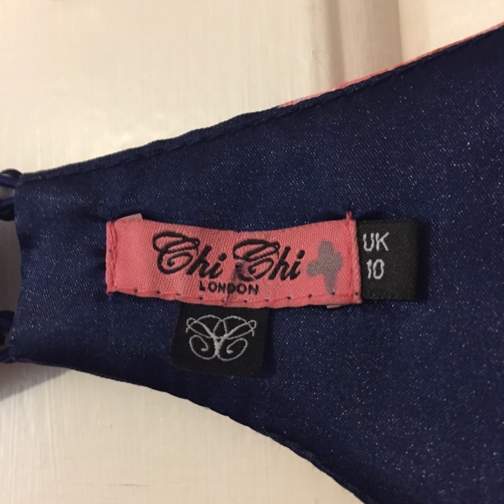 Chi Chi London Blue Floral Satin Dress - Picture 2 of 4